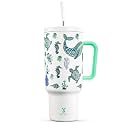 Meoky 40 oz Glow in the Dark Tumbler with Handle and Straw, Tumbler with Lid and Straw, Insulated Stainless Steel Travel Mug, 100% Leak-proof, Keeps Cold for 34 Hours (1 Pack, Sea Life)