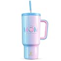 Meoky 40 oz Tumbler with Handle and Straw: Stainless Steel Insulated Tumbler with Lid and Straw - 100% Leak Proof Tumbler for Car Cup Holders - Travelers Commuters Workers, Donut