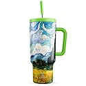 Meoky 40 oz Tumbler with Handle and Straw: Stainless Steel Insulated Tumbler with Lid and Straw - 100% Leak Proof Tumbler for Car Cup Holders - Travelers Commuters Workers, Cypress