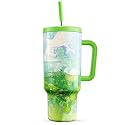 Meoky 40 oz Tumbler with Handle and Straw: Stainless Steel Insulated Tumbler with Lid and Straw - 100% Leak Proof Tumbler for Car Cup Holders - Travelers Commuters Workers, Spring Field