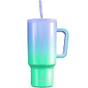 Meoky 40oz Tumbler with Handle, Leak-proof Lid and Straw, Insulated Coffee Mug Stainless Steel Travel Mug, Keeps Cold for 34 Hours or Hot for 10 Hours (Fairyland)