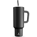 Meoky 50 oz Tumbler with Handle, Tumbler with Lid and Straw, Insulated Stainless Steel Travel Mug, 100% Leak-proof, Keeps Cold for 36 Hours or Hot for 12 Hours (Night)