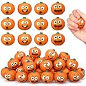Meooeck 24 Pcs Halloween Pumpkin Party Favors, 1.57 Inch Squeeze Balls