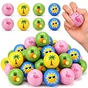 Meooeck 24 Pcs Summer Hawaiian Beach Balls, Tropical Fidget Toys