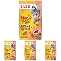 Meow Mix Gravy Bursts, Dry Cat Food, Savory Salmon Flavor, 3 Pound Bag, 3 Pound (Pack of 4)
