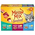 Meow Mix Savory Morsels Seafood Favorites Variety Pack, 2.75-Ounce Cups (Pack of 12), All Life Stages, Semi-Solid, cat