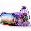 Meowoo 100pcs 4X6 Inches Mixed Organza Bags, Jewelry pouches Drawstring Gift Bags party Favor Bags (Mixedcolor)