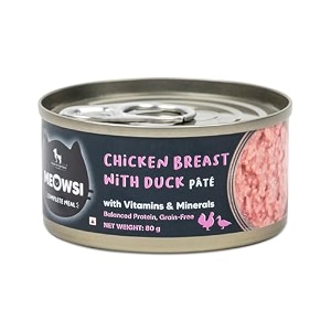 meowsi by huft chicken breast amp duck pate canned wet cat food - 80 gm  pack of 3  delicious amp soft-textured cat food for persian amp all breeds  nutrient-rich diet for all life stages