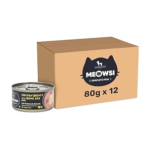 meowsi by huft chicken breast amp quail egg pate canned wet cat food - 80 gm  pack of 12  delicious amp soft-textured cat food for persian amp all breeds  nutrient-rich diet for all life stages