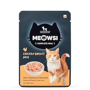 meowsi by huft chicken breast pate cat food - 80 gm  pack of 12  wholesome smooth amp high-protein wet food for persian amp all breeds  supports strong muscles healthy digestion amp shiny coat