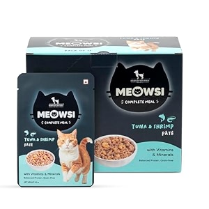 meowsi by huft tuna amp shrimp pate wet cat food - 80 gm  pack of 6  delicious amp creamy food for persian amp all breeds  rich in omega-3 essential nutrients amp hydration for optimal health