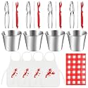 Mepase 21 Pcs Seafood Boil Crab Cracker Tool Kit, Red