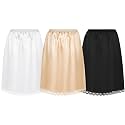 Mepase 3 Pcs Girls Slips Half Slip for Under Dresses Girls Satin Slips