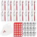 Mepase 62 Pcs Seafood Boil Crab Cracker Tool Kit, Red
