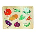 Meraki Wooden Vegetables Puzzles for Kids with Knobs | Montessori Educational 3D Peg Puzzle Board | Colorful Early Learning Puzzle Toy for Toddlers, Boys &amp; Girls | Safe &amp; Handcrafted | for Ages 2-6