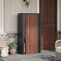 Merapi Large Parcel Drop Box for Outside – Fully Assembled Package Delivery Box with Rear Access – Weather-Resistant Galvanized Steel Locking Mailbox for Porch & Curbside (Wood-Grain Steel)