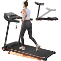 Merax Treadmill with 15% Incline,10MPH Auto Folding Treadmills for Home, Walking Pad Treadmill with 300 Lbs Capacity,with Bluetooth,Heart Rate Sensors & Charge Station