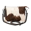 Merbaa cowhide and hair on Pouch bag Genuine cowhide hair on small crossbody Bag with adjustable detachable strap