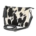 Merbaa cowhide and hair on Pouch bag Genuine cowhide hair on small crossbody Bag with adjustable detachable strap