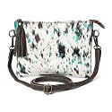 Merbaa cowhide and hair on Pouch bag Genuine cowhide hair on small crossbody Bag with adjustable detachable strap