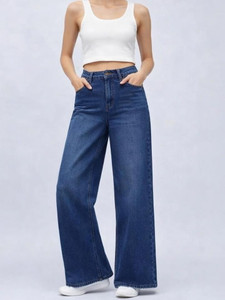 MERCEL Wide Leg Women Blue Jeans