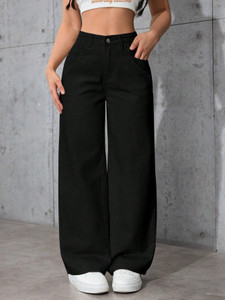 MERCEL Women Wide Leg High Rise Black