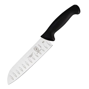 mercer culinary m22707 millennia 7-inch granton edge santoku knife black