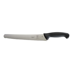 mercer culinary m23211 millennia black handle 10-inch left handed wavy edge wide bread knife