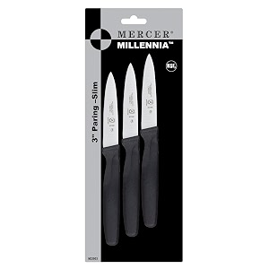 mercer culinary m23903 millennia 3-inch slim paring knives 3-pack black