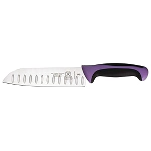 mercer culinary millennia color handle cutlery 734 santoku knife granton edge purple