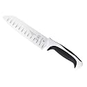 Mercer Culinary Millennia Color Handle Cutlery 7" Santoku Knife (Granton Edge) White