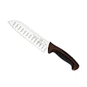 Mercer Culinary Millennia Color Handle Cutlery 7" Santoku Knife (Granton Edge) Brown