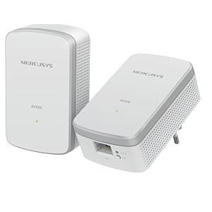 mercusys mp300 kit powerline kit homeplug av2 up to 600mbps up to 300 meters lan port plug and play compatible with all routers save up to 85 on energy