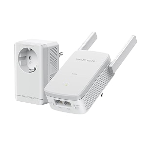 mercusys mp315 kit pack of 2 powerline wifi av600 powerline kit with built-in nesting plug wifi 300 mbps homeplug av2 plug amp play ideal for thick home gaming and streaming 4k compatible with