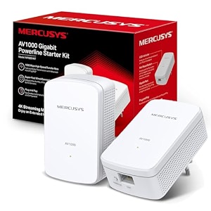 mercusys tp-link mp500 kit av1000 gigabit powerline starter kit  super-fast wired gigabit lan adapter  1000 mbps homeplug av2  plug and play - ethernet desktop