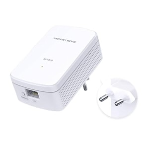mercusys mp500 kit av1000 gigabit powerline starter kit  super-fast wired gigabit lan adapter  1000 mbps homeplug av2  plug and play