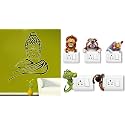 Merical Buddha and Ganesh Switch Board Wall Sticker for Living Room, Hall, Bedroom (Material: PVC Vinyl)