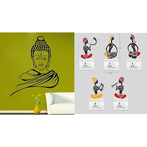 merical butterfly floral corner and animals switch board wall sticker for living room hall bedroom material pvc vinyl