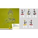 Merical Butterfly Floral Corner and Animals Switch Board Wall Sticker for Living Room, Hall, Bedroom (Material: PVC Vinyl)