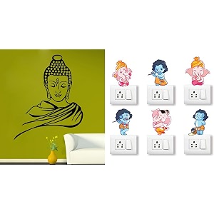 merical butterfly floral corner and flowers switch board wall sticker for living room hall bedroom material pvc vinyl