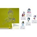 Merical Butterfly Floral Corner and Ganesh Switch Board Wall Sticker for Living Room, Hall, Bedroom (Material: PVC Vinyl)