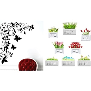 merical chal do na english and animals switch board wall sticker for living room hall bedroom material pvc vinyl