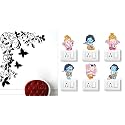 Merical Chal Do Na English and Flowers Switch Board Wall Sticker for Living Room, Hall, Bedroom (Material: PVC Vinyl)