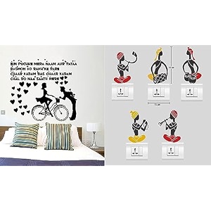 merical chal do na english and twitterbird switch board wall sticker for living room hall bedroom material pvc vinyl