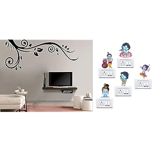 merical cute mickey mouse and folkband switch board wall sticker for living room hall bedroom material pvc vinyl
