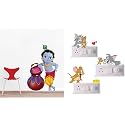 Merical Cute Mickey Mouse and Ganesh Switch Board Wall Sticker for Living Room, Hall, Bedroom (Material: PVC Vinyl)