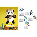 Merical Cute Panda and Switch Board Wall Sticker for Living Room, Hall, Bedroom (Material: PVC Vinyl)