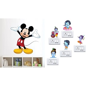 merical cute panda on tree and folkband switch board wall sticker for living room hall bedroom material pvc vinyl