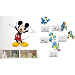 merical cute panda on tree and ganesh switch board wall sticker for living room hall bedroom material pvc vinyl