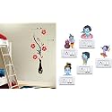 Merical Flower Vase Red and Krishna Switch Board Wall Sticker for Living Room, Hall, Bedroom (Material: PVC Vinyl)